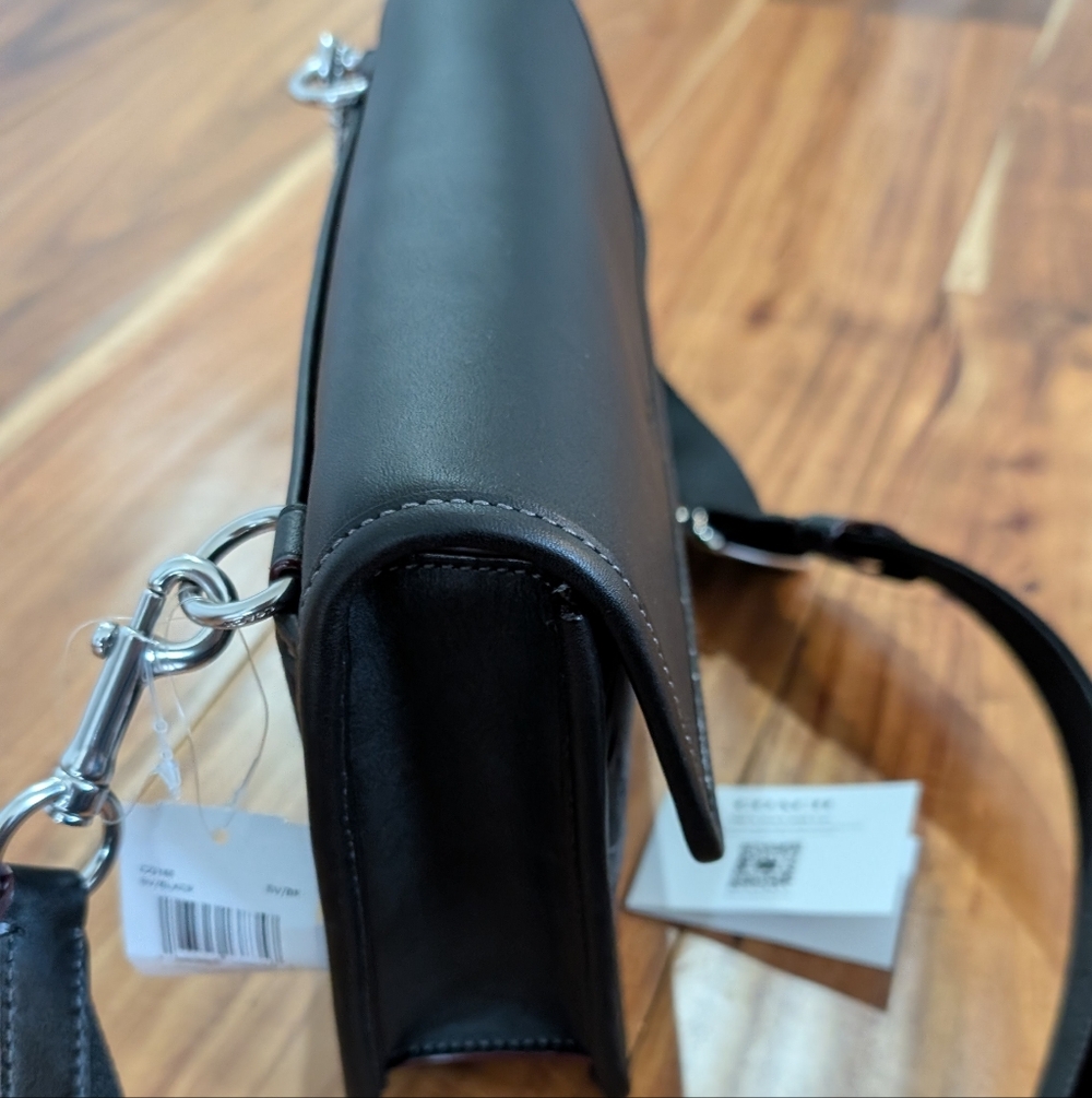 Coach Turner Smooth Calf Leather & Signature Black Denim Bag New in Gift Box ❤️ - Picture 3 of 12